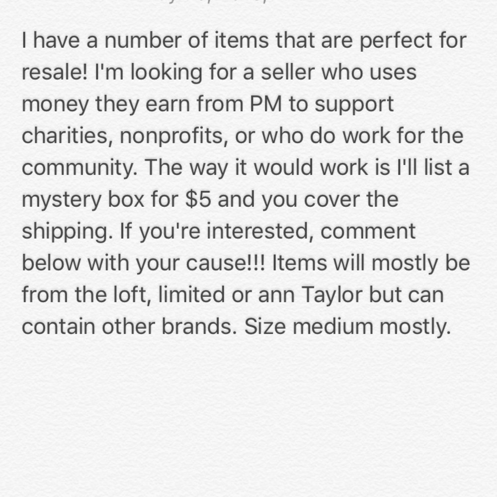 Mystery box not for sale
